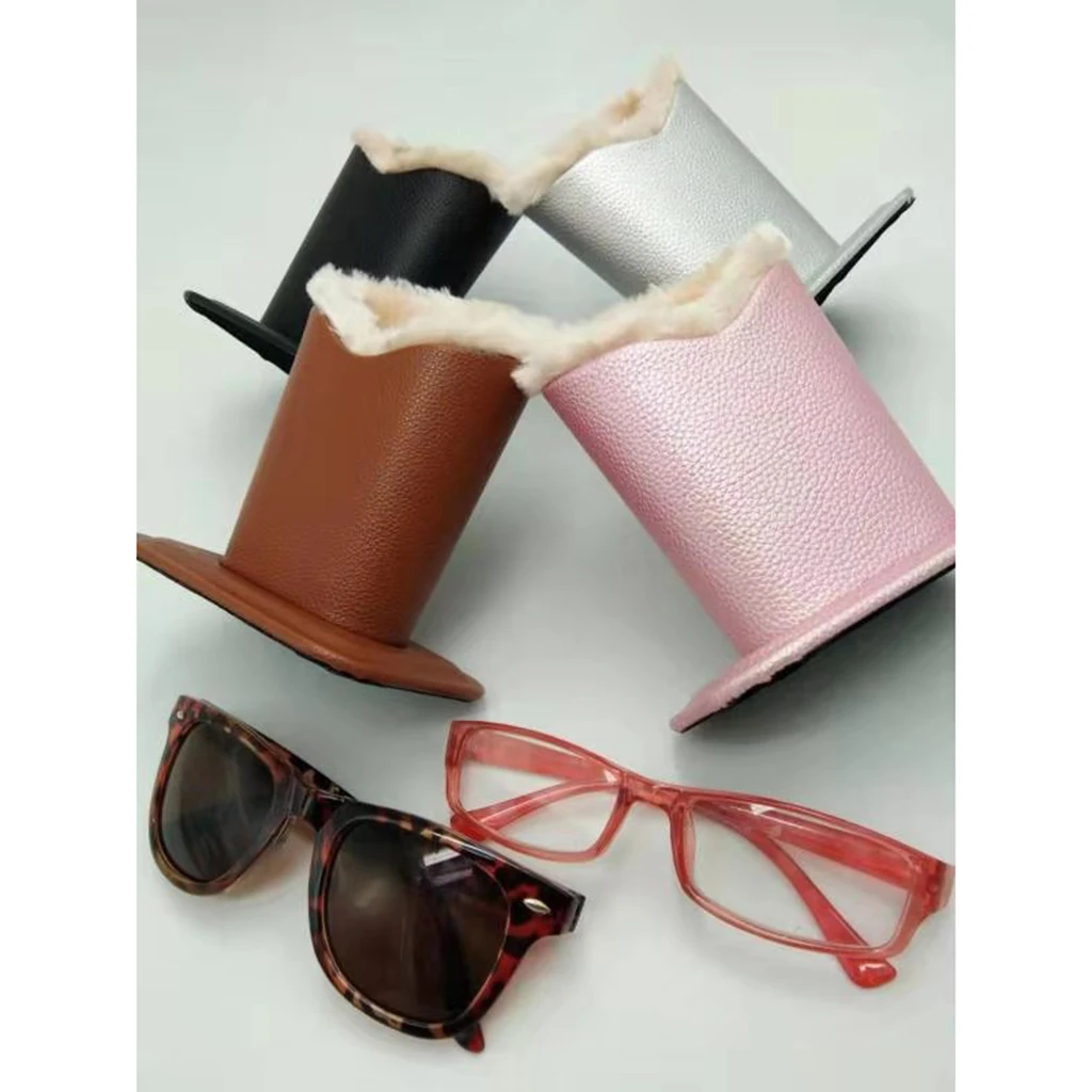 Soft Plush Lined Glasses Desk Holder Eyeglasses Sunglasses Spectacles Stand Case Anti scratch Eyewear Protection
