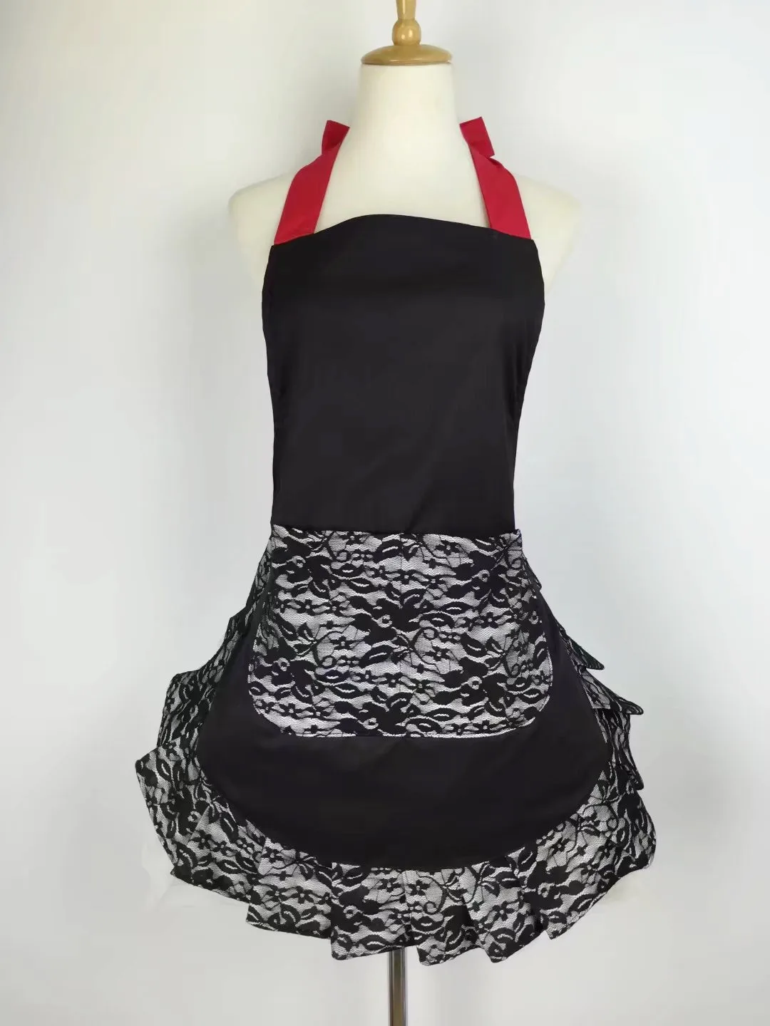 Импортные товары экспорт AliExpress/Amazon/DUNHUANG/Wish черный кружевной дизайн простой фартук Рабочая одежда