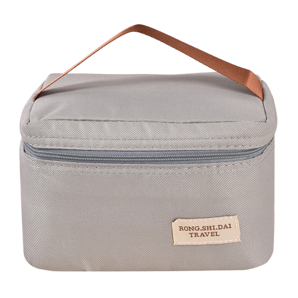 Aisputent Женская портативная Ланч-бокс для кемпинга, сумка-холодильник, сумка для ланча, термоизолированная сумка для ланча, сумка для хранения пикника - Цвет: Gray