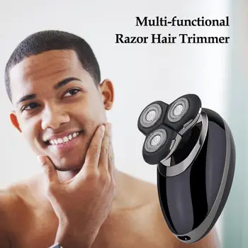 

USB Electric Shaver 3 5 Heads Digital Display Waterproof Charging Wet Dry Rotary Shaver Multi-functional Razor Hair Trimmer Men