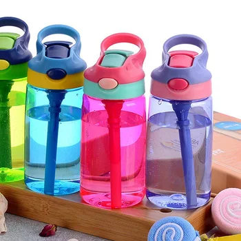 

New Portable 500ML Baby Water Bottles Infant Newborn Cup Children Learn Feeding Straw Juice Drinking Bottle For Kids Supplies