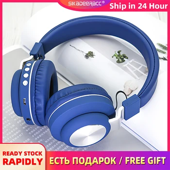 

Wireless Bluetooth Earphone Folding Sports Gaming Headset Heavy Bass Stereo Sound TF Card Earbuds For Mobile Phone Computer