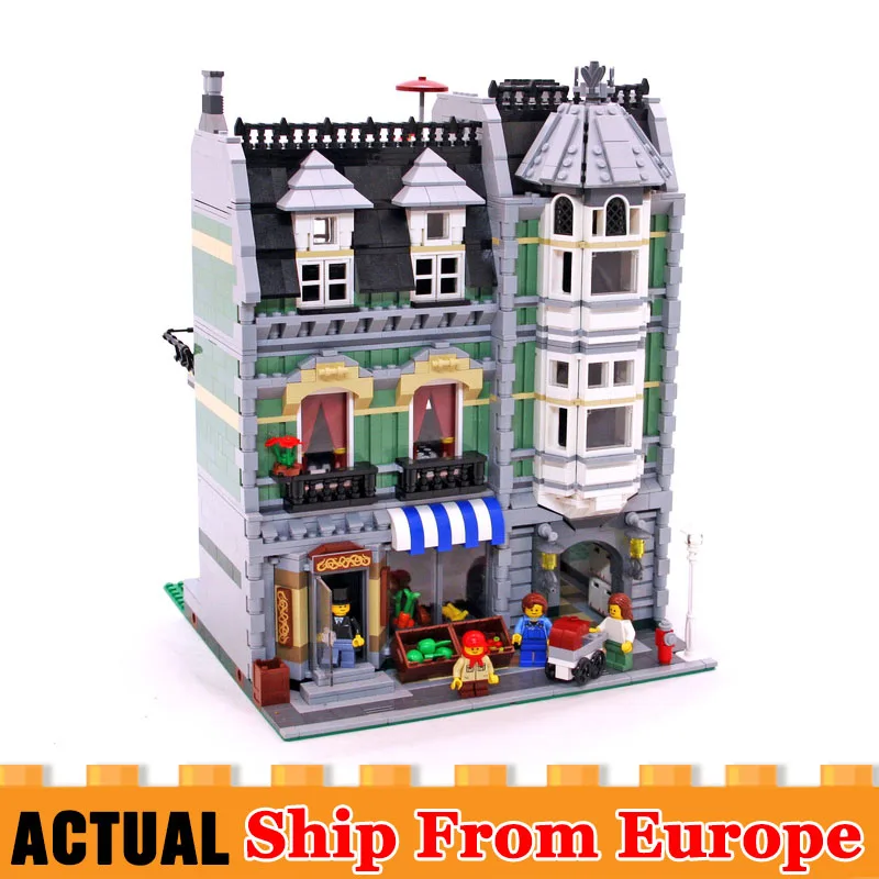 

Street View House 15008 compatible Legoed 10185 Green Grocer Set Building Kits Blocks Bricks Educational toy for children