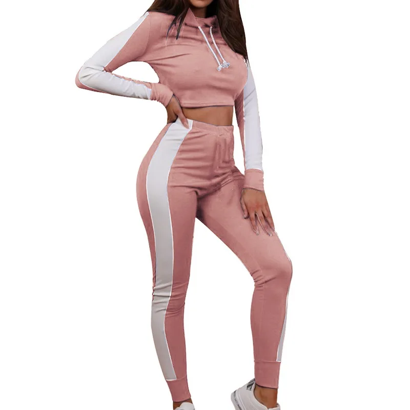 Pink1 SFIT 2 шт. набор для бега для женщин Бег Фитнес костюм высокое качество вязание теплые зимние спортивные костюмы открытый спортивный комбинезон - Цвет: Pink1