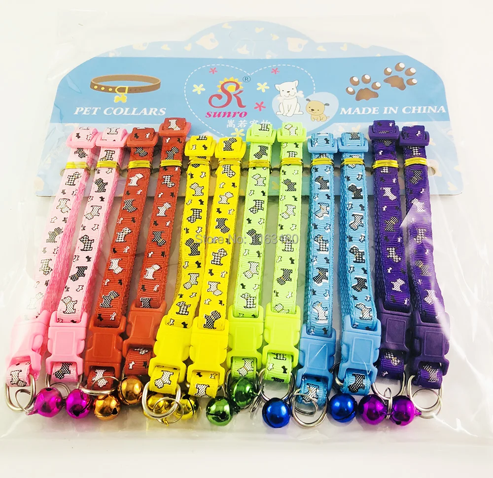 24 шт./лот ошейник для собак и кошек галстук бабочка животных с колокольчиком