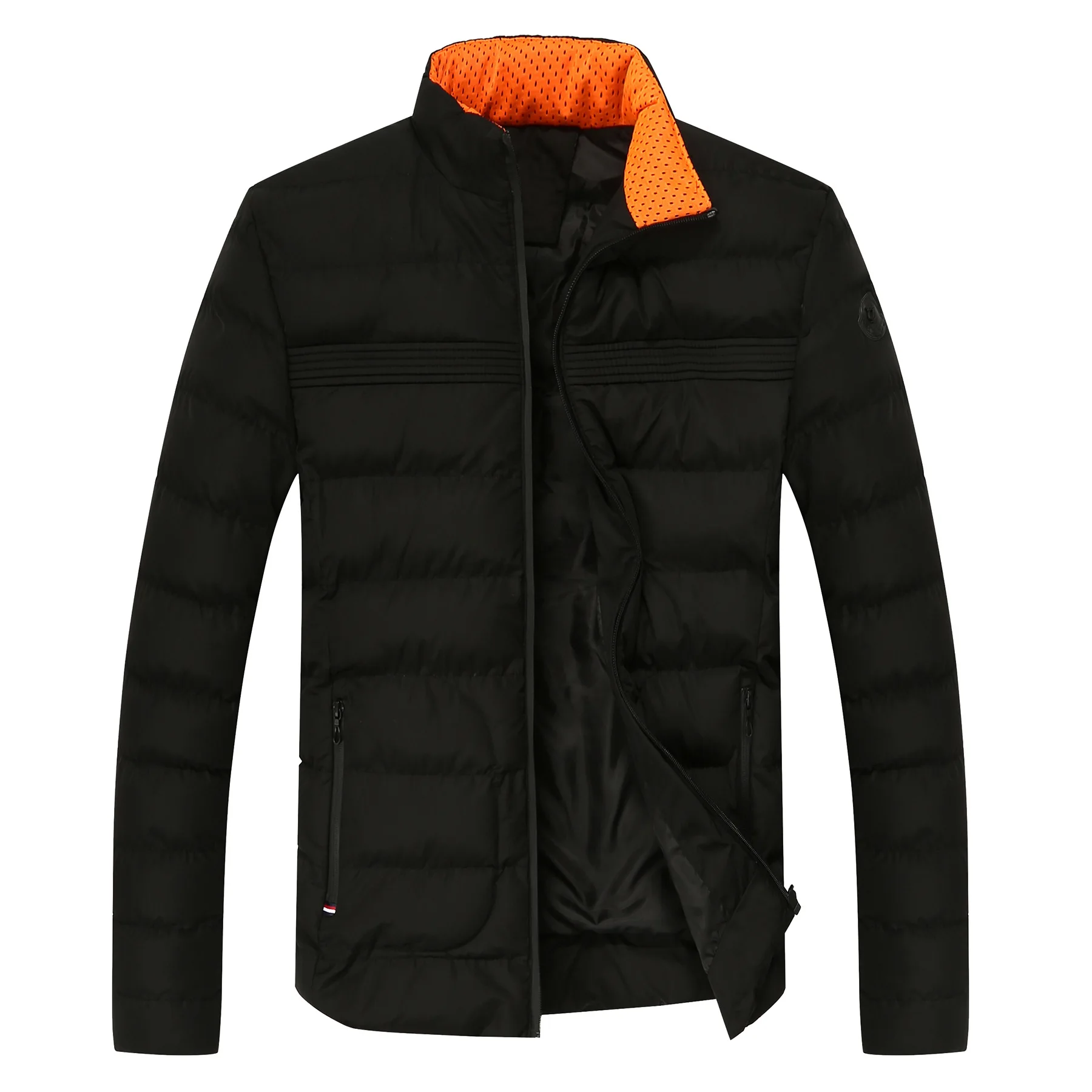 Winter New Style Men's Stand Collar Cotton-padded Clothes Men Baseball Cotton Coat Young MEN'S Casual Fashion Solid Color Warm C