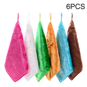 

6Pcs Dish Towel Water Absorbent Multipurpose Wood Fiber Kitchen Helper Cleaning Cloth 6 Colors Magic Rag Fast Drying Easy Clean