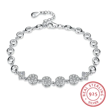 

INALIS 925 sterling silver female personality Simple Crystal bracelet Bangles gifts for women's jewelry a girl