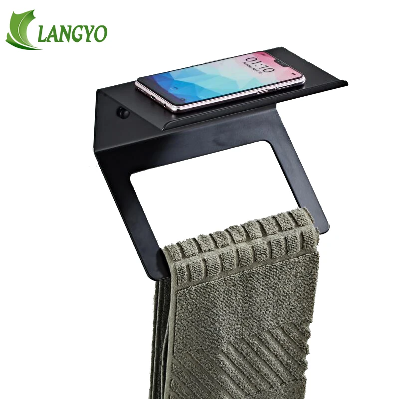 Новая Черная вешалка для полотенец ванной/кухни мобильный телефон полка с