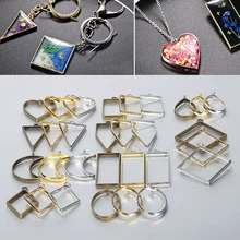 10pcs UV Epoxy Resin Mold Metal Geometric Frame Tools Heart Oval Round Charms Pendants Accessories for Jewelry Making DIY 10pcs UV Epoxy Resin Mold Metal Geometric Frame Tools Heart Oval Round Charms Pendants Accessories for Jewelry Making DIY