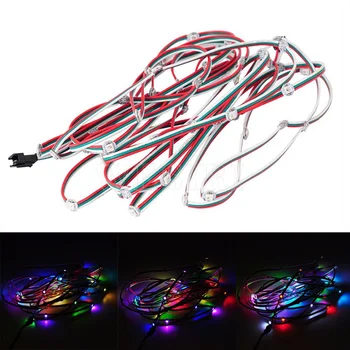 

DC5V WS2812B SK6812 Chips (50Pcs) Module Pre-soldered Heatsink Addressable LEDs 5050 RGB WS2811 Built-IC with 10cm Wire