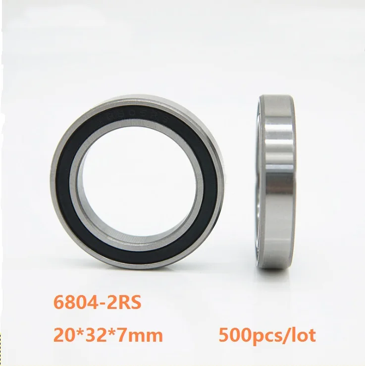

500 шт./лот 6804RS 6804-2RS 6804 2RS 20 × 32 × 7 мм тонкий настенный радиальный шарикоподшипник с двойной резиновой крышкой 20*32*7 мм