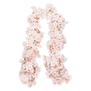 

4Pcs Artificial Cherry Blossom Flower Vines Hanging Silk Flowers Garland for Wedding Party Home Decor
