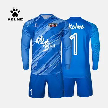 KELME Men Football Jerseys Goalkeeper Jersey Kid Long Sleeve Football Uniform Soccer Shorts Traning Sponge Protector 3801286 1