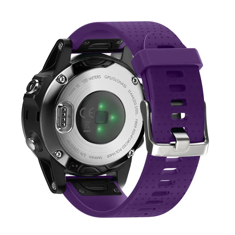 20 мм силиконовые полосы для Quickfit Garmin Fenix 5S Смарт-часы Quick Release Easy Fit силиконовый сменный ремешок для часов - Цвет ремешка: Фиолетовый