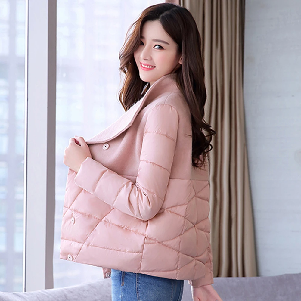 pink KMETRAM осенне-зимняя куртка женская модная Парка женская одежда тонкое хлопковое пальто женские корейские парки Manteau Femme CD3719 - Цвет: pink