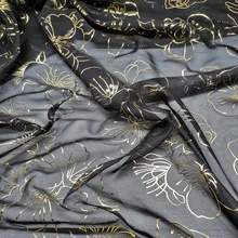 Bronzing Flower Косплей 30D шифоновое платье вечерние платья ткань материал DIY летняя ткань для платья блузка шарф квалифицированный