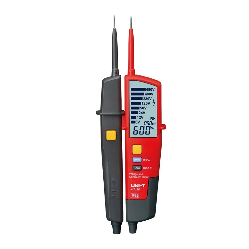 UNI-T UT18D Цифровой вольтметр 690 В AC DC Измеритель Напряжения Водонепроницаемый тестовая ручка полный тест непрерывности er ЖК-дисплей RCD тест авторазгон