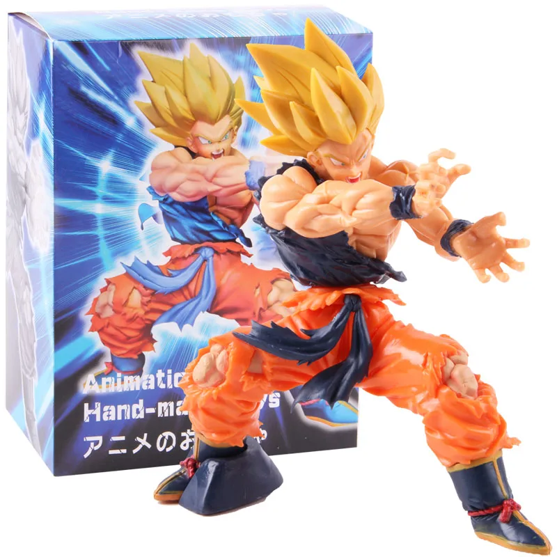 Dragon Ball Z Super Saiyan Super Masterlise God Blue Son Goku ПВХ Фигурка «Гоку в действии» Коллекционная модель игрушки куклы - Цвет: B with colorful box