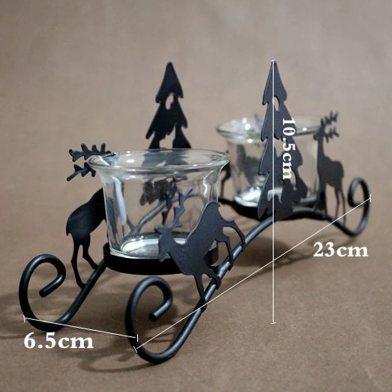 Christmas Candle Holders Creative European Iron Art Deer Christmas Tree Candlestick Christmas Decorations and Gifts