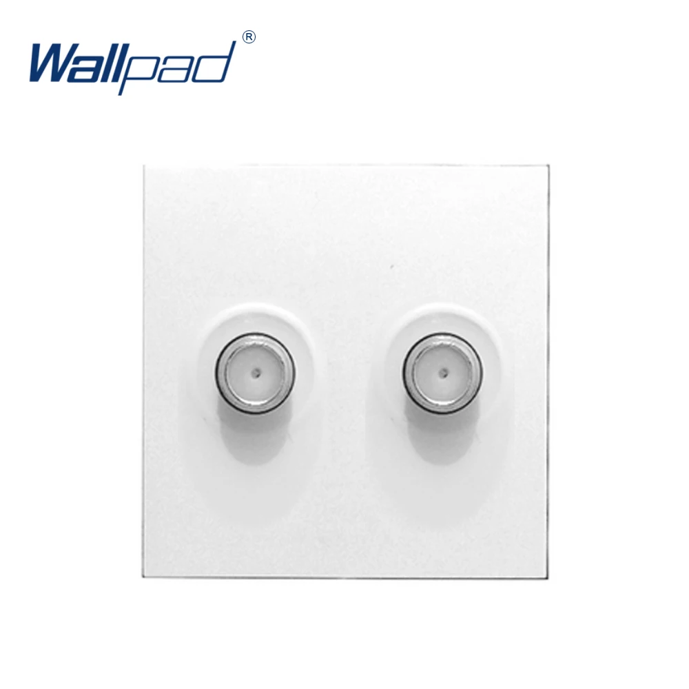 Wallpad роскошный 2 спутниковый ТВ разъем Функция ключ для стены белый и черный пластиковый модуль только