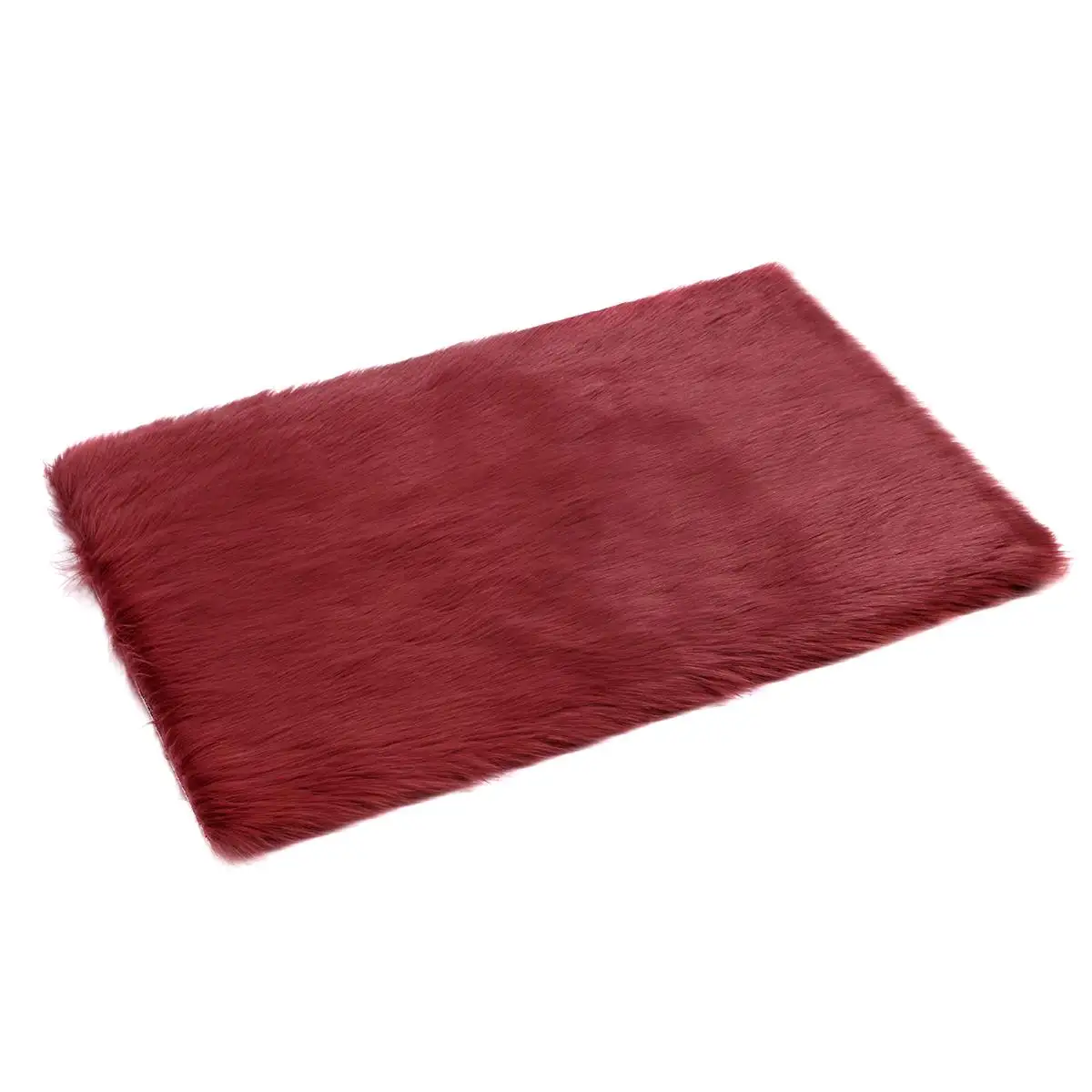 Wine red Мех из искусственной овчины, ворсистый ковер для гостиной, спальни, коврик из кожи, мех, однотонный пушистый коврик, моющийся коврик из искусственного меха для спальни - Цвет: Wine red