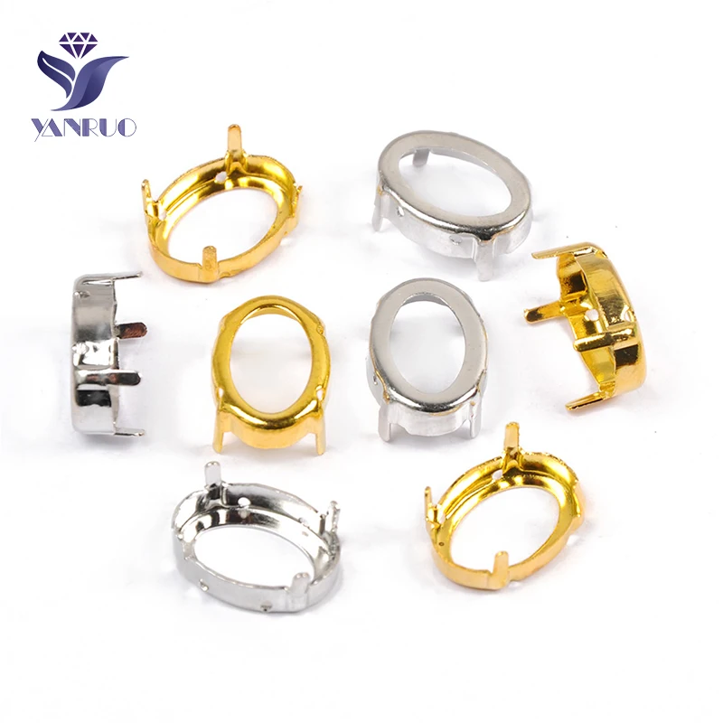 

YANRUO 4120 4128 овальные серебряные и золотые металлические коготь, DIY ювелирные изделия, поделки, вышивка стразами, кристаллы, шитье, стразы