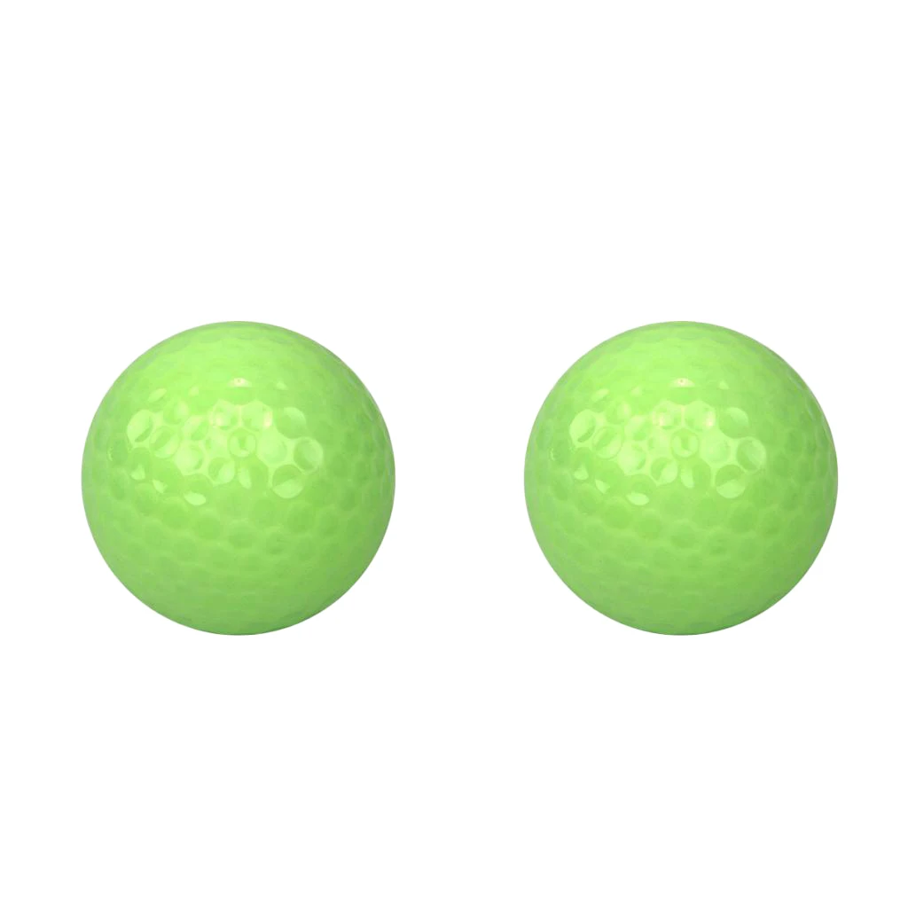 2Pcs Green Fluorescence Luminous Golf Balls Night Light Glowing Golf Balls