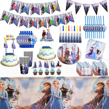 

Frozen 2 Anna Elsa Princess Birthday Party Decorations Kids Pretty Napkin for Baby Shower Party Supplies