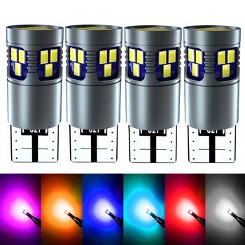 

4pcs T10 Led Canbus No Error Auto Parking Light W5W Car Wedge Tail Side Bulb Interior Reading Dome Lamp 6000k white orange Blub