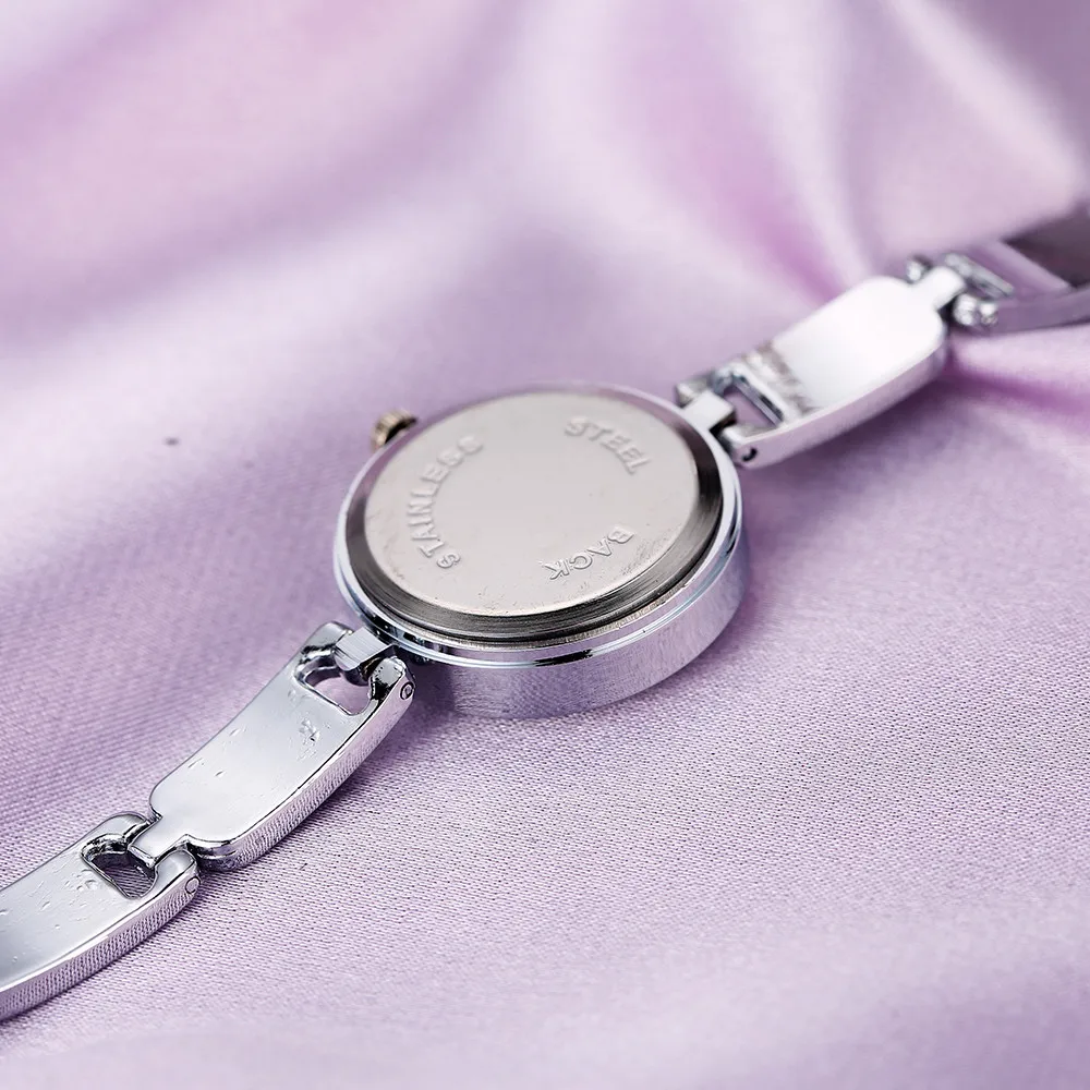 Montre-Bracelet unisexe en acier inoxydable, strass, à Quartz, pour femmes, à la mode, 2021 4