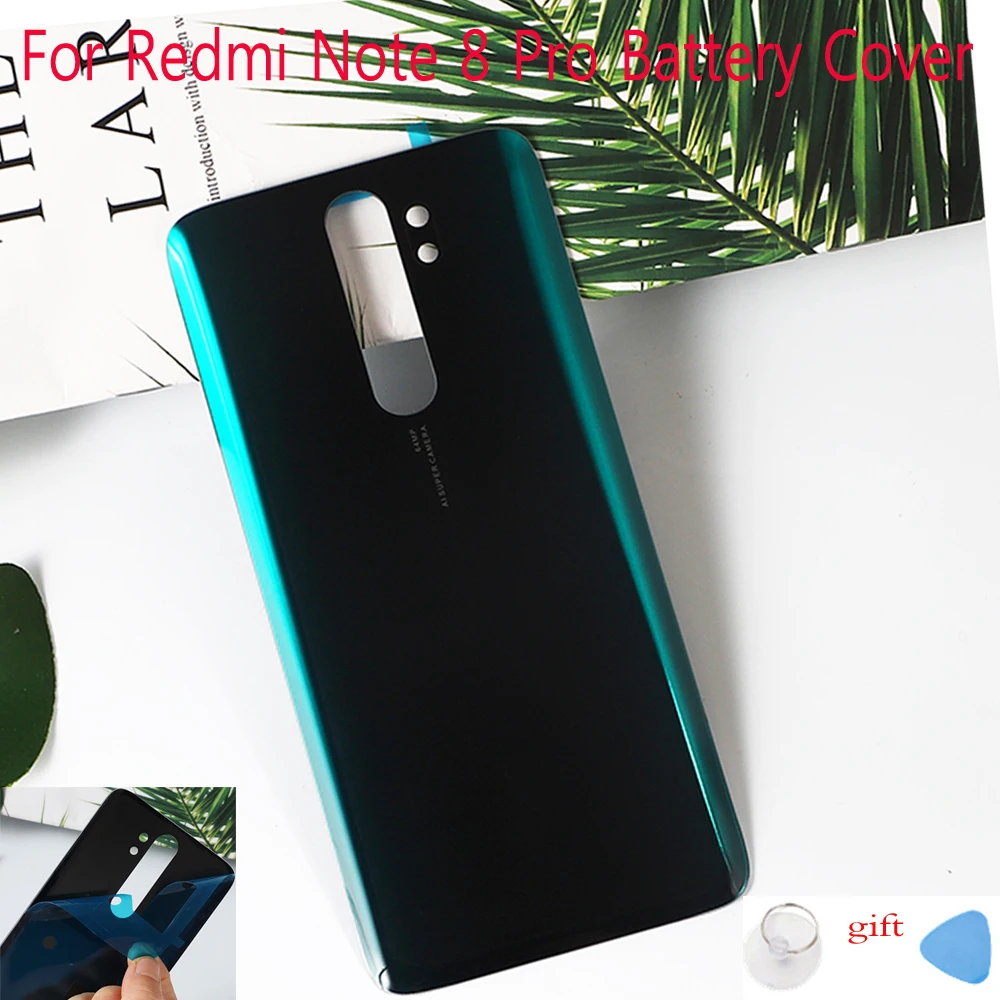 Корпус для Xiaomi Redmi Note 8 Pro батарея задняя крышка стеклянная панель Задняя крышка Дверь Note8 pro запасные части+ наклейка клей