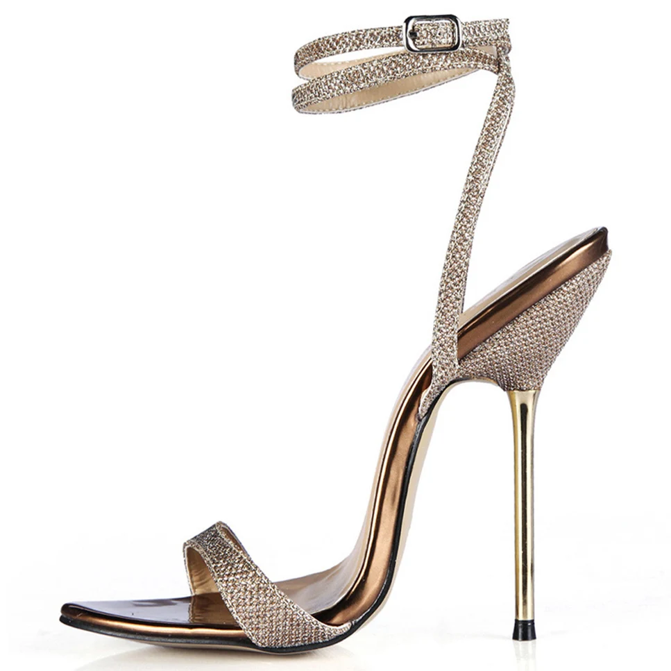 Босоножки на высоком каблуке соблазнительная женская обувь шпильке блестящие