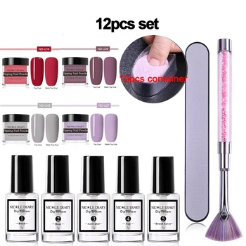 

NICOLE DIARY Dipping Nail Powder Matte Nail Glitter Set Dip Nail Powder Dust Nail Art Decoration Natural Dry