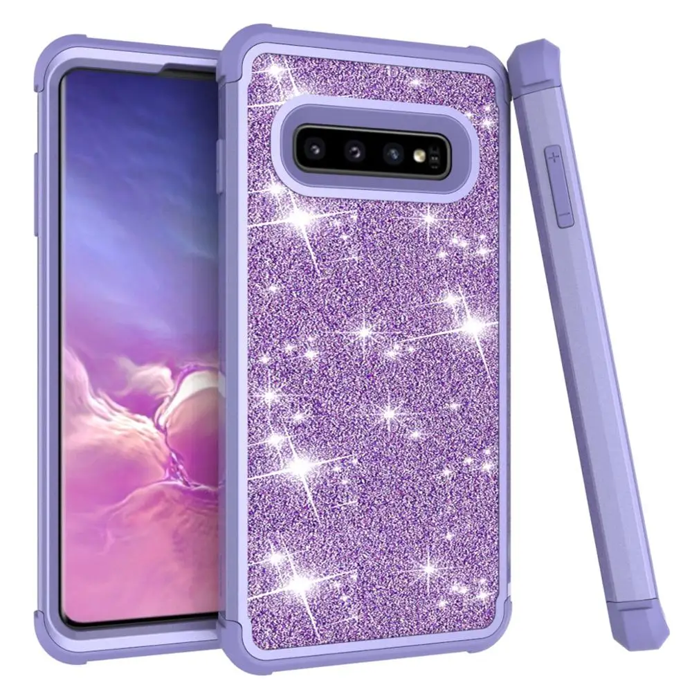 Блестящий блестящий чехол для телефона samsung Galaxy S10/S10e/S10+ Plus, Гибридный бампер с бриллиантами, противоударный прочный защитный чехол с кристаллами