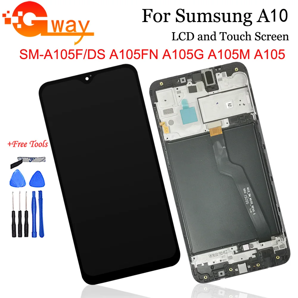 6," для SAMSUNG Galaxy A10 ЖК-дисплей+ сенсорный датчик дигитайзер в сборе+ рамка для SM-A105F/DS A105FN A105G A105M A105