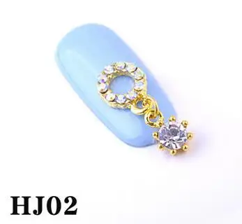 HJ02 10 шт./лот хрустальный стеклянный гвоздь СТРАЗА под камень дизайн ногтей 3d Луки Цветочные Подвески для украшения ногтей Маникюрные принадлежности HJ01-HJ19 - Цвет: HJ02
