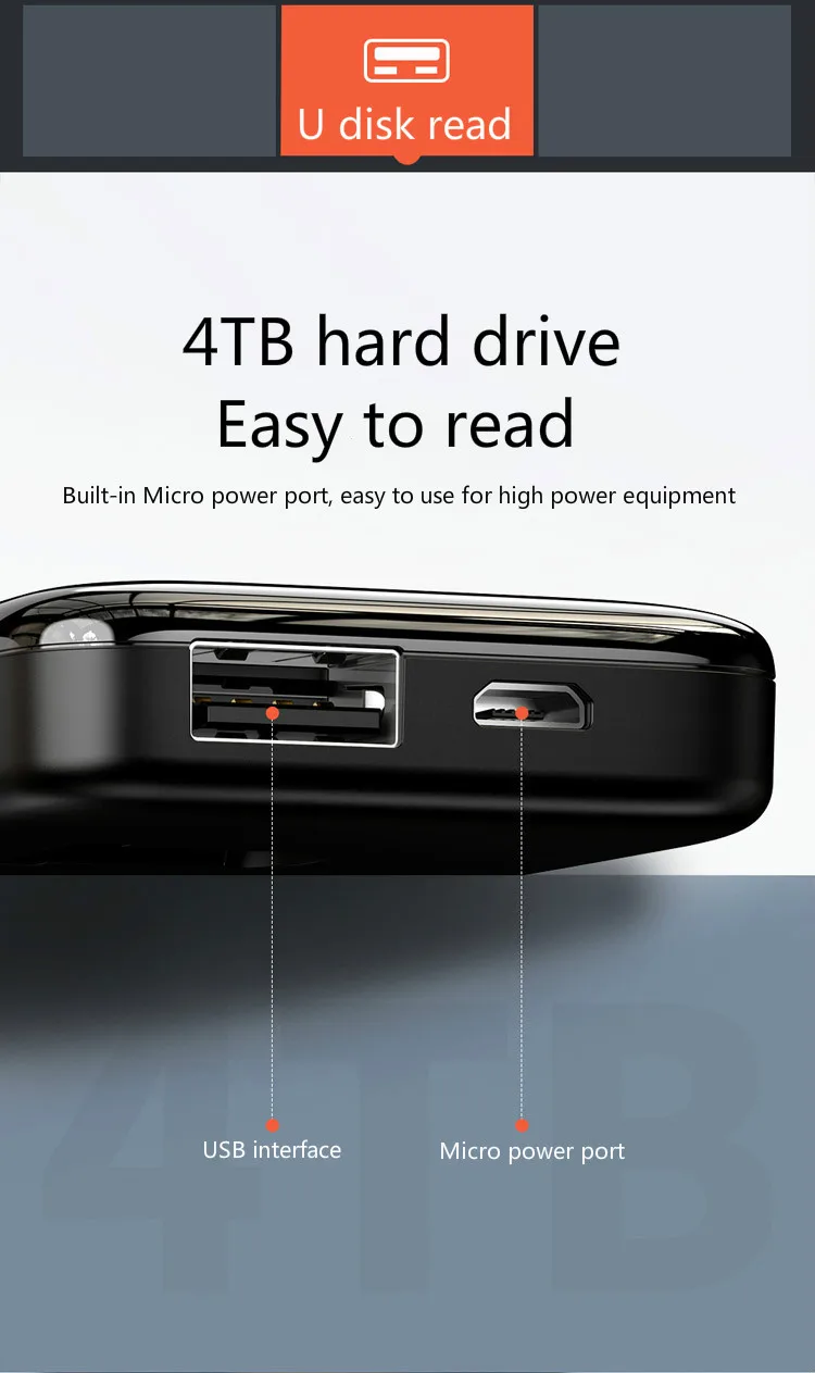 4 в 1 USB 2,0 концентратор разветвитель полный хранения портативный ноутбук ТБ мобильный жесткий диск компьютер расширитель адаптер для ПК