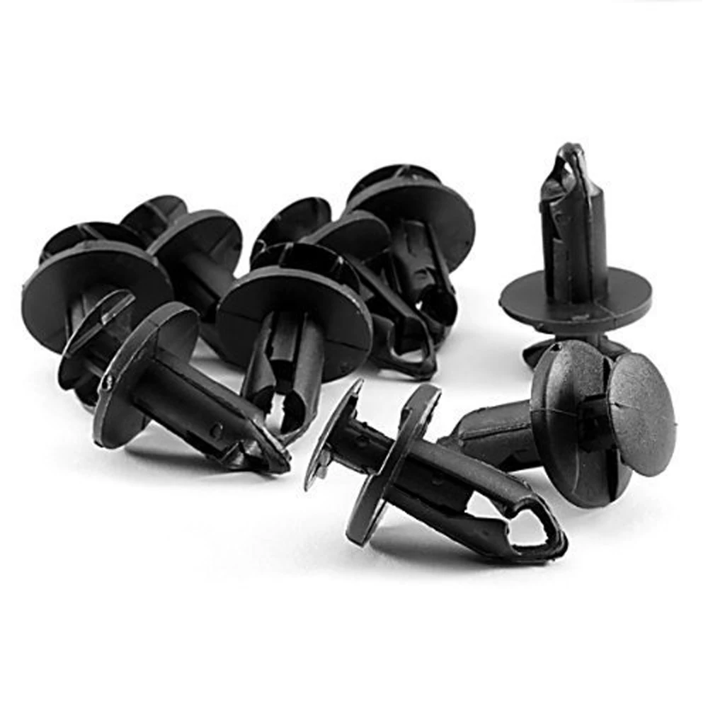 

10pcs Auto Car 9mm Hole Black Bumper Fender Retainer Push Plastic Rivets Fasteners Clips Accessories 39 x 18mm
