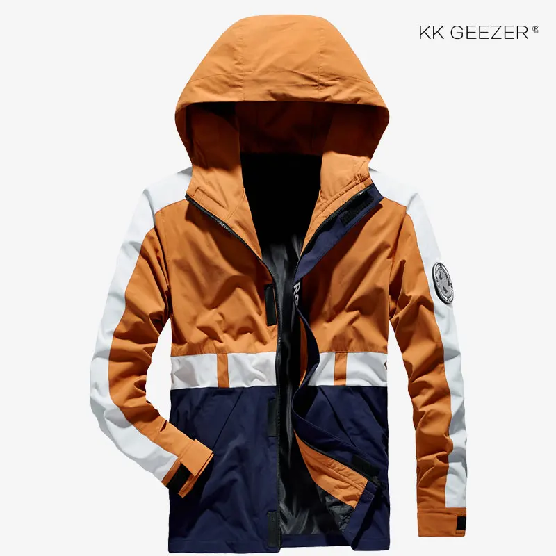 60% OFF Mens Jackets Spring Autumn Breathable Patchwork Waterproof Coat Bomber Male Jacket Windbreaker Casual Hooded Brand High Quality