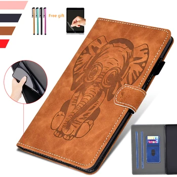 

Elephant Embossing Case For Samsung Galaxy Tab S6 T860 T865 10.5 origindal pu Leather Cover Tab S6 case+Screen protector+Stylus
