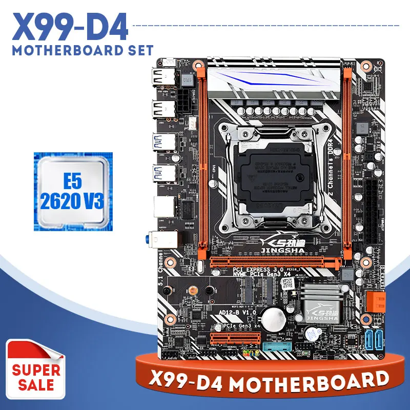 Комплект материнской платы X99 D4 материнская плата с процессором Xeon E5 2620 V3 LGA2011-3