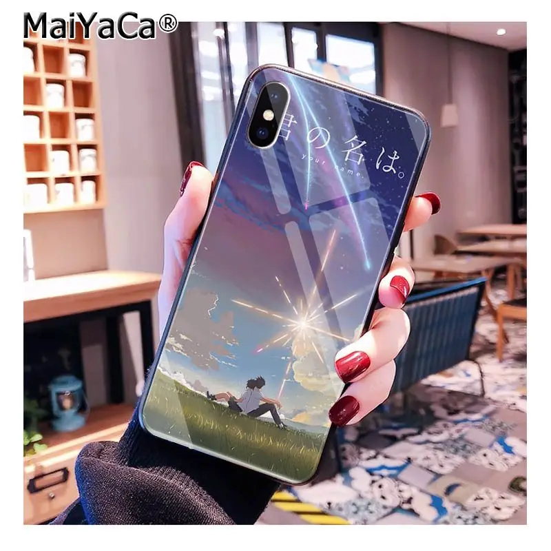 A9 MaiYaCa японский аниме ваше имя Kimi no Na wa закаленное стекло чехол для телефона iphone 11 Pro 11 Pro XR XS MAX 8X7 6S 6 Plus - Цвет: A9