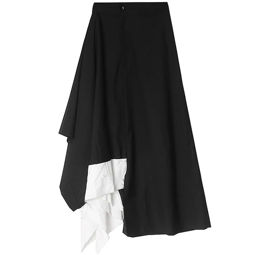 black ZYQ1401 HG асимметричные юбки женские черные Соединенные молнии уличная мода Досуг Тонкий новые осенние Burr юбки женские ZYQ1401 - Цвет: black ZYQ1401