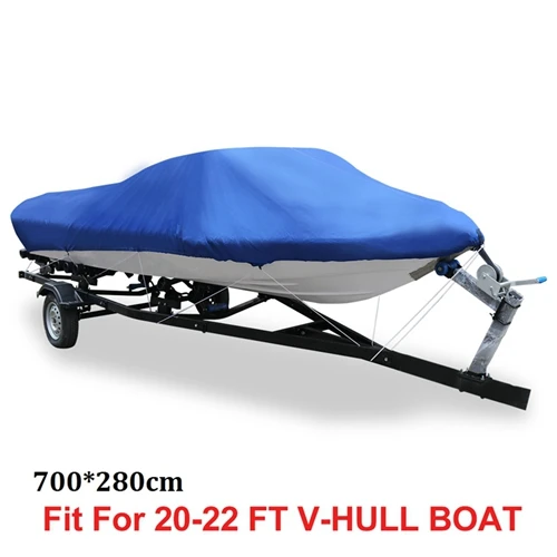 X AUTOHAUX 210D 540/570/700x280/300 см Trailerable чехол для лодки водонепроницаемый рыболовный лыжный бас катер v-образная форма черный чехол для лодки - Цвет: Blue 20-22FT