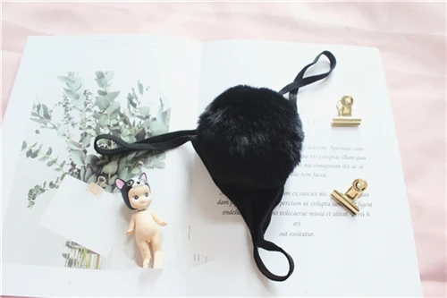 Rabbit tail Black Милые Лолиты для девочек мягкие розовые Kawaii Кролик хвост волосы мяч женское нижнее белье сексуальные брюки Эротическое белье стринги трусики Косплей - Цвет: Rabbit tail Black