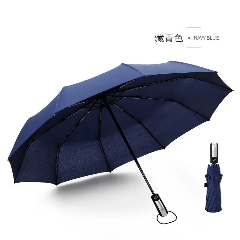 Navy Blue 5 цветов модный Ветрозащитный складной автоматический зонт Открытый Портативный унисекс роскошный большой анти-УФ водонепроницаемый Зонты - Цвет: Navy Blue