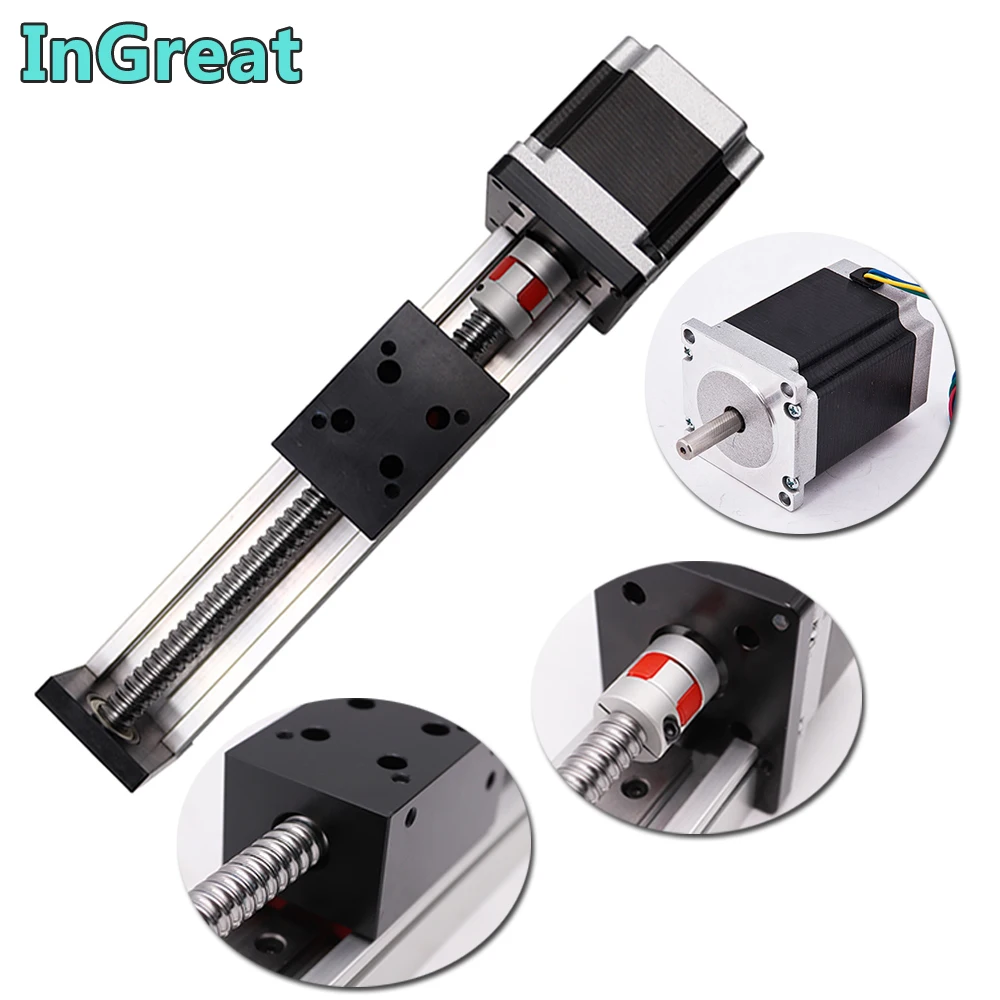 

CNC Linear Guide Stage Rail Motion Slide Table Ball Screw Actuator Nema 23 Motor Module for 3d Printer Parts XYZ Robotic Arm Kit