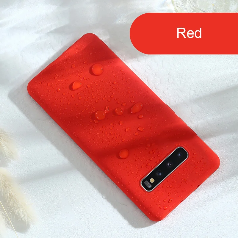 Red Жидкий силиконовый чехол для samsung Galaxy S10 5G S10E S9 S8 Plus S7 Edge, мягкий противоударный чехол для samsung Note 10 Pro 9 8 - Цвет: Red