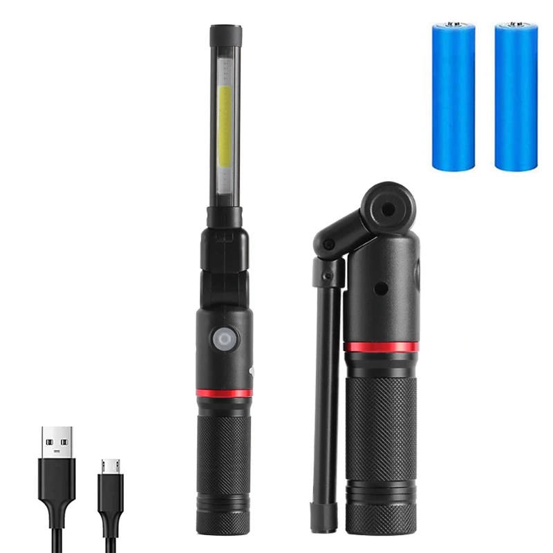 LED Rechargeable Work Light Foldable with Magnetic Base 270&deg; Rotate Waterproof 4 Modes